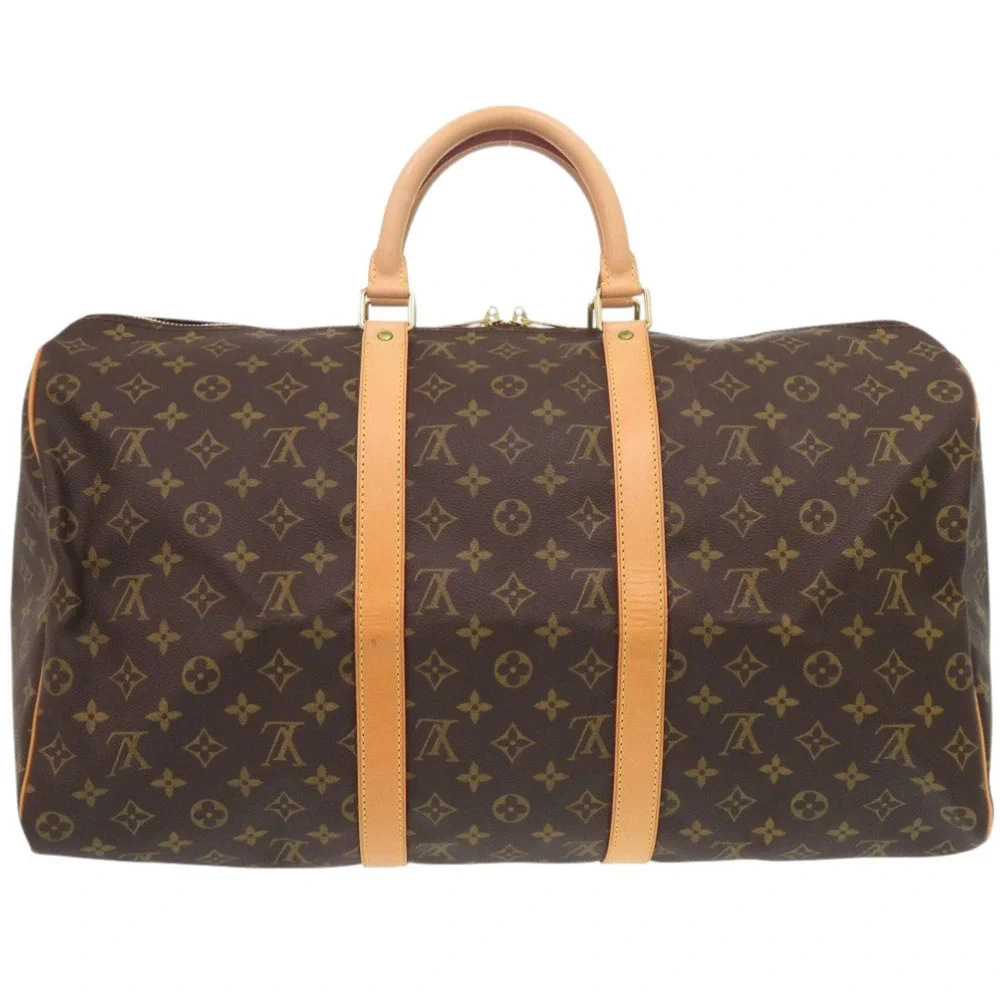 LOUIS VUITTON Brown Monogram Keepall 50 Boston Bag